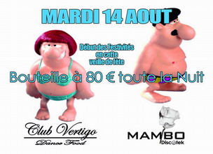 MAMBO vs VERTIGO - MARDI 14 AOUT
